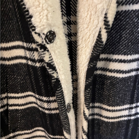Tribal Jeans Sweater Jacket Size M Black and White Plaid Jacket - Picture 7 of 9